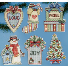 Design Works Country Christmas Plastic Canvas Ornaments, Multi-Color