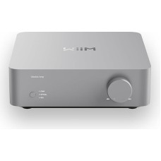 WiiM Vibelink stiprintuvas | 100 W galios stiprintuvas su aukščiausios kokybės ESS 9039Q2M DAC ir TI TPA3255 | Suderinamas su WiiM Mini, Pro, Pro Plus ir Ultra | RCA, koaksialiniai ir optiniai įėjimai | Sidabrinis