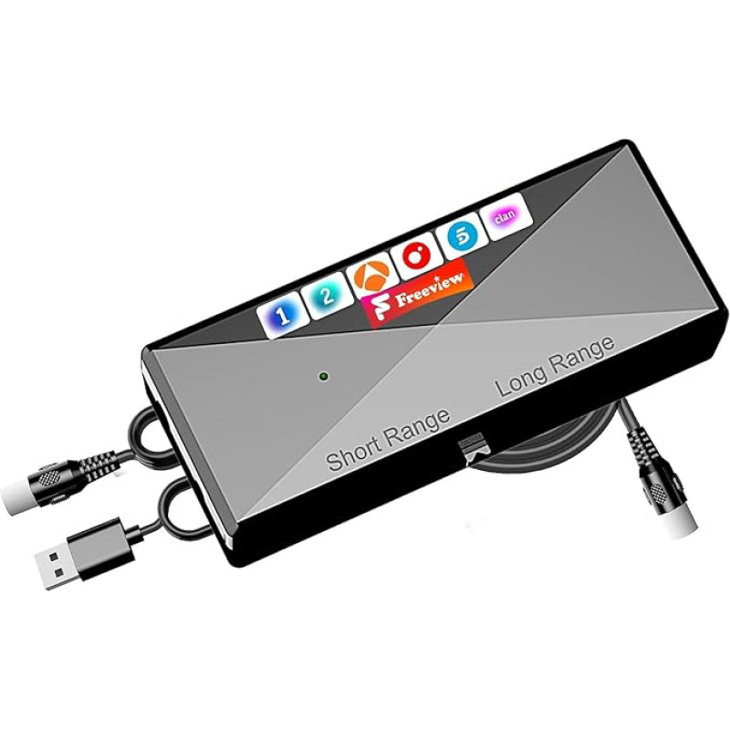 Signalverstärker für Innen-TV-Antenne - Modell 2025 | Verbessert den Empfang digitaler Kanäle | Hohe Verstärkung und geringes Rauschen | Pixelunterdrückung | USB-Netzteil | kompatibel mit DVB-T und