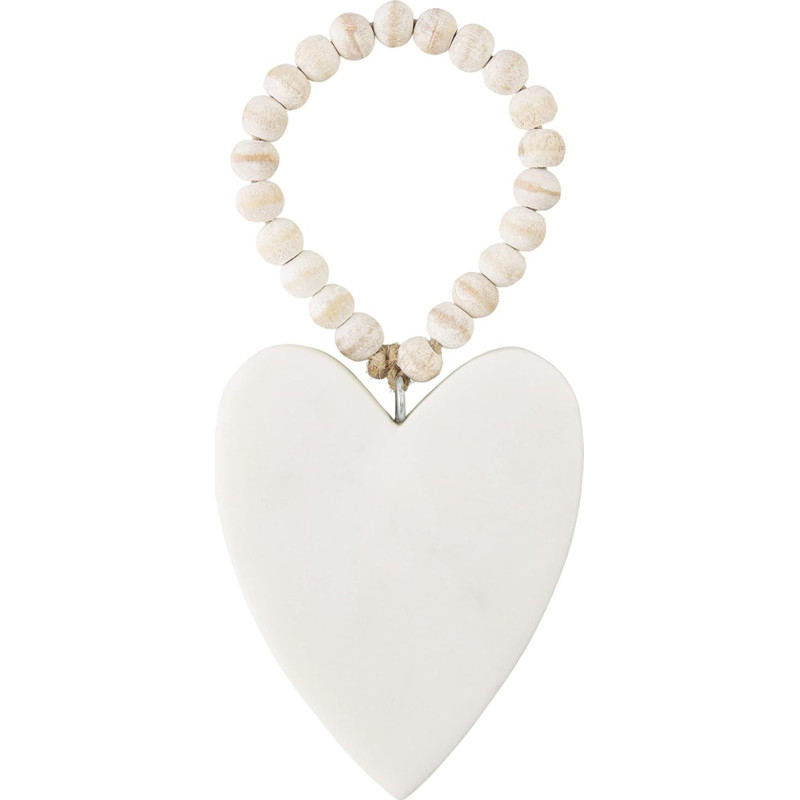 Mud Pie White Marble Heart Kalėdų papuošalas