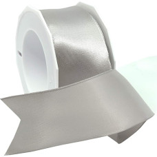 Morex Ribbon 09609/10-631 Wired Satin Ribbon, Polyester, Silver, 9 Metres