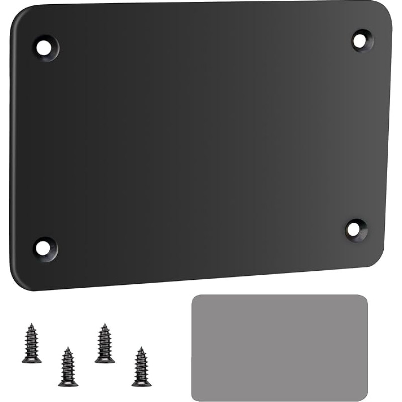 Metalinė plokštelė magnetinei atbulinės eigos kamerai (11,6 × 8 cm) - skirta karavanams ir priekaboms, pagamintoms iš plastiko arba stiklo pluošto, su lipniomis pagalvėlėmis ir varžtais, nereikia gręžti, tvirtas tvirtinimas sunkvežimiams ir nameliams ant 