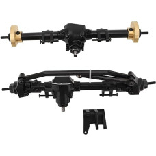 RC vordere Hinterachse 27T 8T Interne Montagegetriebe RC -Autoachelbaugruppe mit Linkmontage für SCX10 Pro Schwarz