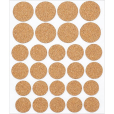 BENECREAT Pakuotė 560 20 lapų 18 mm / 20 mm / 25 mm savaime prilimpančios kamštinės pagalvėlės 18 mm / 20 mm / 25 mm įvairaus dydžio kamštinės baldų kaladėlės Kamštinės apsauginės plokštės spintų durims stalams kėdėms 28 vnt.