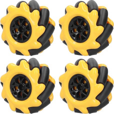 OmniDirectional Mecanum Wheel Smart Robot Car Spielzeugkomponenten 60mm Gelb Schwarz (zwei Paare)