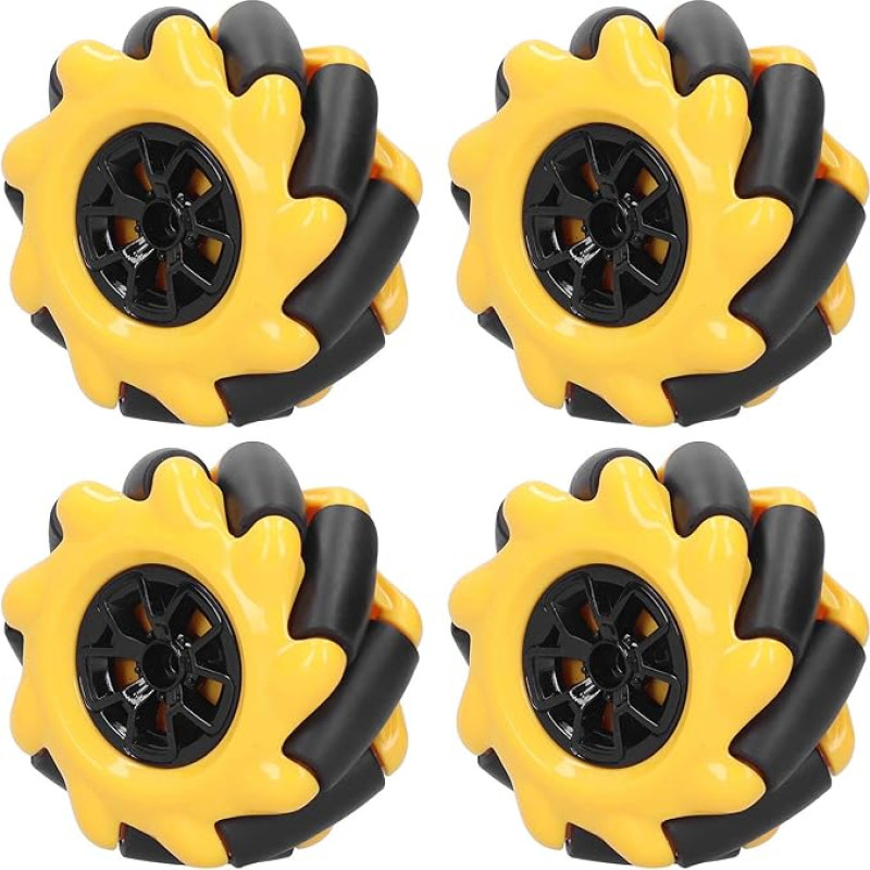 OmniDirectional Mecanum Wheel Smart Robot Car Spielzeugkomponenten 60mm Gelb Schwarz (zwei Paare)