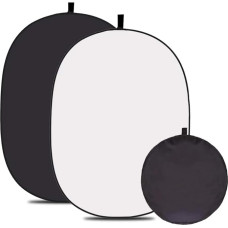 XPAISYQC 1,5 m x 1 m 2 in 1 juoda/balta dvipusis chromatinio rakto nuotraukų fonas, sulankstomas fonas su nešiojimo krepšiu, skirtas portretiniam natiurmortui fotografuoti, iškirpti, vaizdo įrašams, tiesioginei transliacijai