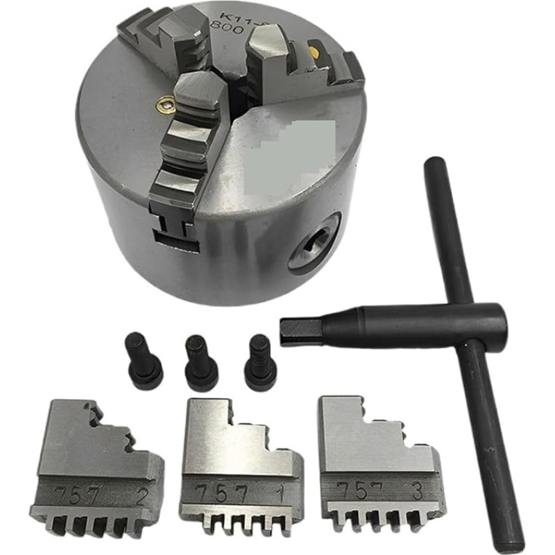 Drehlager Selbstzentrierendes Drehfutter mit 3 Backen, manuelles Metall-Scrollfutter for Bohren, Fräsen, Laden von vorne/hinten(Dydis: Q-K11-200-Front load)