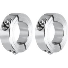 sourcing map Schaftmanschette 28 mm Bohrung, doppelt geteilt, 304 Edelstahl, Klemmwellenmanschetten für industrielle Automatisierung, Förderbandsysteme, 2 Stück