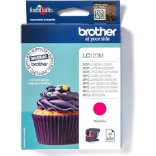 Brother LC123M rašalo kasetė, standartinio našumo, purpurinės spalvos, originalios Brother eksploatacinės medžiagos