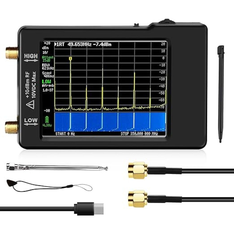 analizatorius MF/HF/VHF UHF-Eingang 0,1 MHz-350 MHz ir 240 MHz-960 MHz signalų generatorius