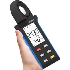 Handheld-Digital-Lichtmessrät mit Temperatur, Beleuchtungsstärkemessrät, Bluetooth, 1-400000Lux, 270° drehbar, LCD-Bildschirm