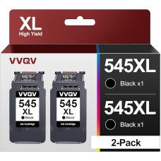 VVQV PG 545 XL Black for Canon Printer Cartridges 545 for Canon PG 545 XL Black for Canon Pixma TS3350 MX495 TR4550 TS3150 TR4551 MG2550s MG2555s TS3151 MG3050 MG2950 TS205 (Black 2-pack)