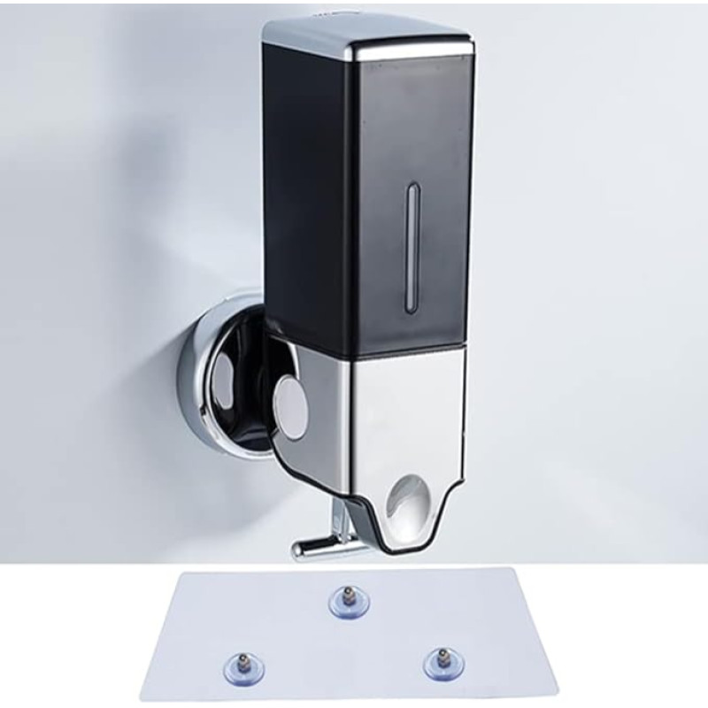 Ne gręžimo rankinis spaudimo galvutės sieninis muilo dozatorius dušo losjono dozatorius namams, vonios kambariui, virtuvei, viešbučiams, restoranams (juodas, 500 ml)