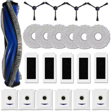 Ytaland Replacement Parts Accessories for ECOVACS DEEBOT T30 Pro Omni / T30 Omni Robot Vacuum Cleaner (1 Main Brush, 4 Side Brushes, 5 HEPA Filters, 6 Dust Bags, 6 Mop Pads)