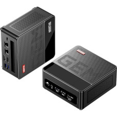 AOOSTAR GEM12 Max mini kompiuteris, juodas Ryzen 9 6900HX(8C/16T), mini žaidimų kompiuteris, be DDR5-RAM, be NVMe PCIe4.0 SSD, mini stalinis kompiuteris 4K@144Hz 4-Display/OCULINK/DP1.4/2xUSB4.0/2x2.5G RJ45/WiFi6