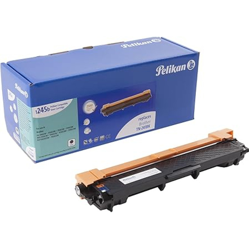 Pelikan Toner 4284044 tinkamas naudoti vietoje BROTHER TN241-BK (skirtas spausdintuvams BROTHER HL-3140CW,HL-3150CDW,HL-3170CDW,MFC-9130CW,MFC-9140CDN,MFC-9330CDW,MFC-9340CDW,DCP-9020CDW,DCP-9020CDN), juodas