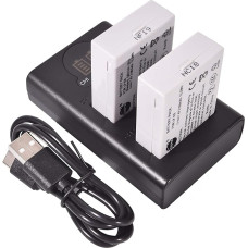 DSTE 2 x LP-E8 atsarginė baterija + dvigubas USB įkroviklis su LCD ekranu Suderinama su 