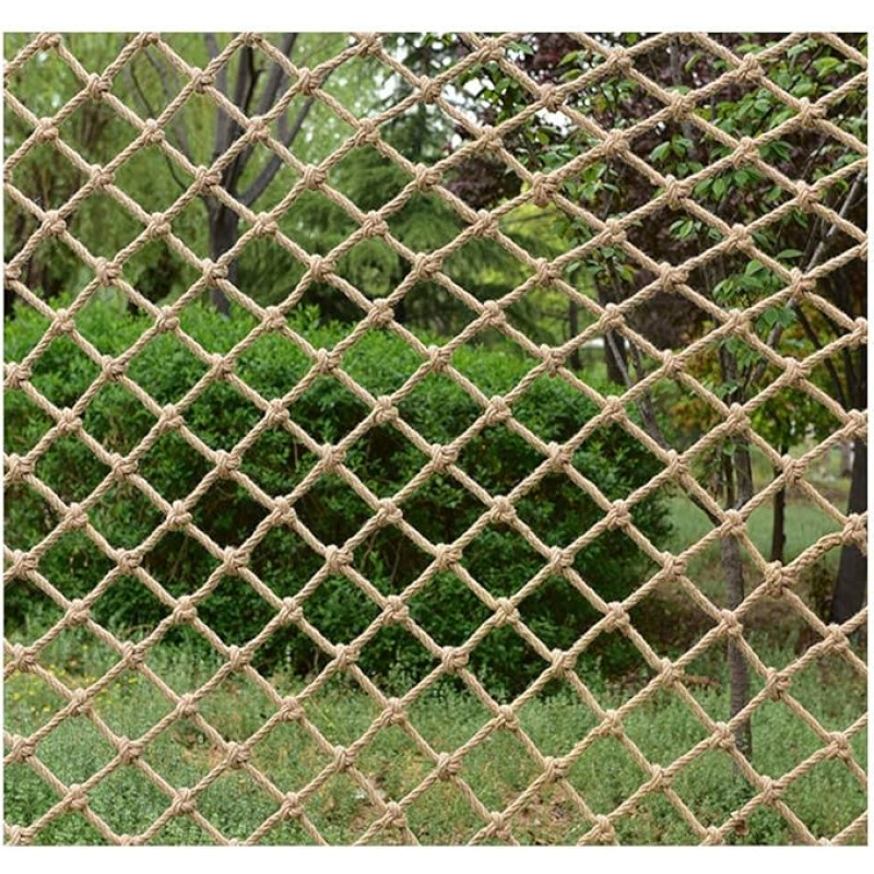 Kanapių virvė Džiutas Kanapių virvė Dekoratyvinis virvių tinklas, Lauko saugos tinklas Apsaugos tinklas Vaikų augintinių saugos įrankių tinklas Krovinių tinklas, Patalpų laiptų kritimo prevencijos tinklas (4 mm x 10 cm, 2 x 4 m (6,56 x 13,1 cm)