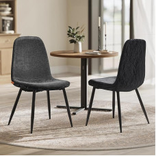 VASAGLE Valgomojo kėdės 2 virtuvės kėdžių rinkinys Minkštos kėdės Metalinės kojos Reguliuojamos pėdos Lengva priežiūra Chenille Audinys PU su ledyno įkvėptu raštu Šlaito pilka KDC187G01