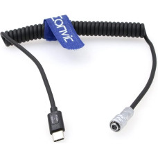 Eonvic BMPCC 4K Trigger Power Cable Weipu SF610 2-Pin Female to USB Type-C Camera Battery Power Cable for BMPCC 4K 6K Blackmagic Pocket Cinema Camera (Weipu 2pin to USB C Spiral Cable)