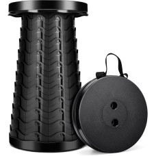 LUXJET Portable Folding Stool, Lightweight Yet Sturdy 400 LB Load Capacity, Retractable Plastic Stool, Folding Stool, for Camping, Fishing, Hiking, BBQ