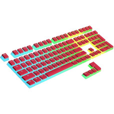 Reitinguojami PBT klavišų dangteliai | 112 dvigubo šūvio permatomų ANSI JAV ir ISO išdėstymas | OEM profilis RGB mechaninei žaidimų klaviatūrai (raudona)