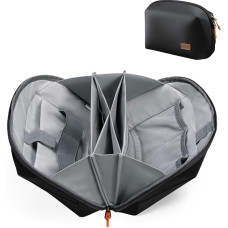 K&F CONCEPT mini fotoaparato krepšys, vandeniui atsparus kabelio krepšys, daugiafunkcinis kelioninis krepšys kabeliams, maitinimo bankui, SD kortelių priedams, juodas