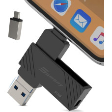 USB Stick for iPhone 512GB-4 in 1 Memory Stick (iPhone/Type C/USB), Snapstick Mobile Storage iPhone USB Stick for Mobile Phone, Photo Memory Stick, External Memory, iPhone, Photo Stick, Black