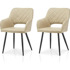 TUKAILAI Valgomojo kėdės 2 dirbtinės odos virtuvės kėdžių rinkinys Minkštos kėdės su atvira nugarėle, porankiais, paminkštinta sėdyne, metalinėmis kojomis, kėdės svetainei, valgomajam, virtuvei