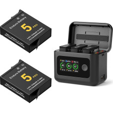 Treeboy 2 pakuotės 2100 mAh Osmo 360 akumuliatoriaus ir 18 W greito dvigubo įkroviklio, suderinami su DJI Osmo 360, Action 5 Pro, Action 4 ir 3 veiksmo kameromis
