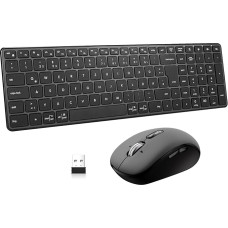 Wireless Bluetooth Keyboard Mouse Combination (USB + BT×2), Ultra Thin, Quiet, Compact PC Computer Keyboard and Mouse for Multiple Devices, 4 DPI, Delay-Free Ergonomics, for Windows, PC, Laptop