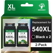 GREENSKY Druckerpatronen 540 Kompatibel für Canon Druckerpatronen 540 XL PG 540 für Canon 540XL für Canon Pixma TS5150 TS5151 MG3650S MG3650 MG3650 MG3600 MG4200 MG4250 MX475 Drucker (540XL Schwarz 2 Pack)