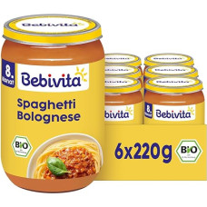Bebivita Meniu nuo 8 mėnesių Bolonijos spagečiai, 220 g, 6 vnt. (6 x 220 g)