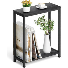 SLEEPING LAMB mažas šoninis staliukas su 2 sluoksnių lentynomis (juodas)