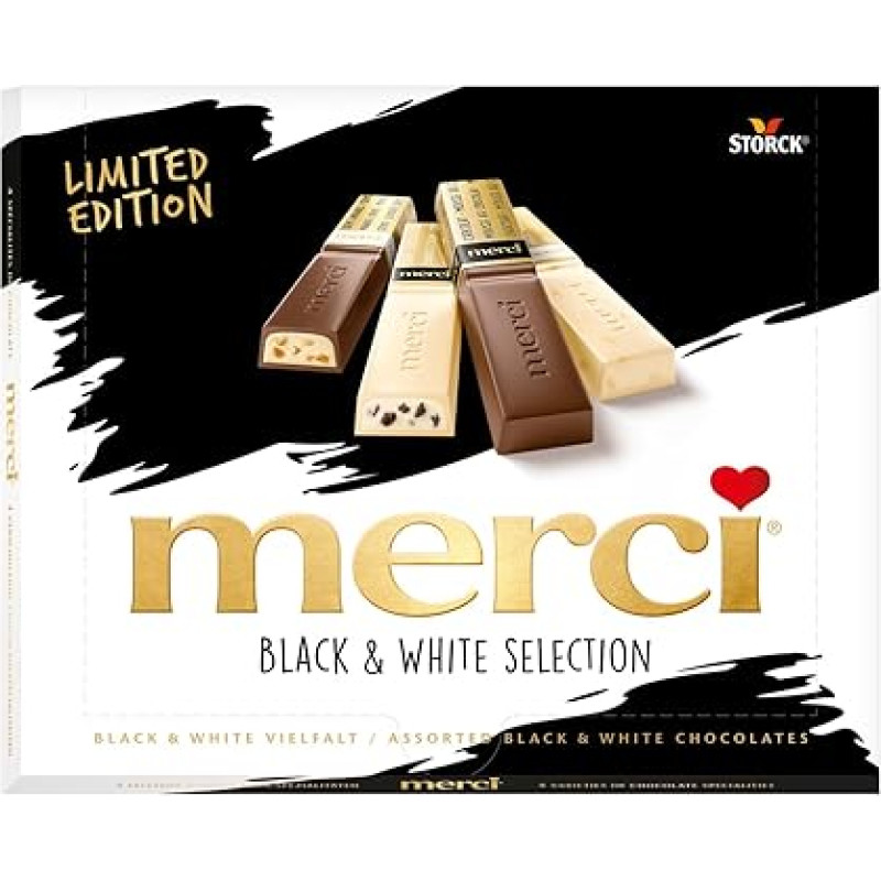 merci Finest Selection Black and White Variety - 1 x 240g - Įdarytas ir neįdarytas šokoladas