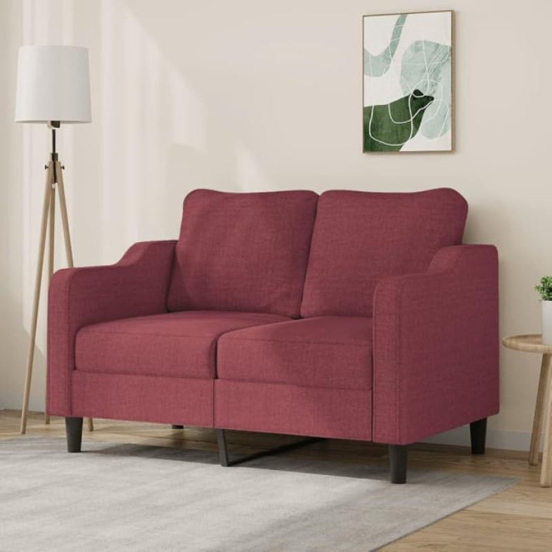 INLIFE 2-Sitzer-Sofa Weinrot 120 cm Stoff,Möbel,Sofos,Rot,23 KG,359357