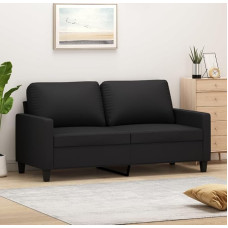 2-Sitzer-Sofa Schwarz 140 cm Kunstleder Möbel Wohnzimmer