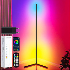 TRUMPETS LED Floor Lamp Living Room 165 cm, RGB Corner Lamp Dimmable with Remote Control and App, 16 Million Colours, Music Modes, DIY Mode & Timing Function for Bedroom