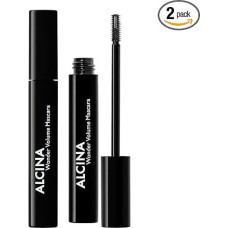 ALCINA Wonder Volume Mascara Black (2 x 8 ml) - juodas blakstienų tušas, suteikiantis maksimalią apimtį ir išraiškingą ilgį - mikro šepetėliu modeliuojantis blakstienas, intensyviai tankinantis blakstienų liniją