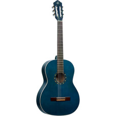 Ortega Guitars 4/4 Concert Guitar - Slim Neck - Family Series - Includes Gig Bag - Spruce, Mahogany, Blue (R121SNOC)