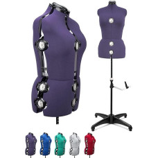 Reguliuojamas Dressmaker's manekenas Moterys M (42-46) 13 besisukančių ratų Moterų biustas Manekenas su kojos bazė Violetinė M dydžio