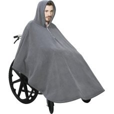 Wheelchair Cape Winter Wheelchair Blanket Knee Blanket Leg Blanket Wheelchair Cape for Wheelchair Users Adult Ponchos with Hood, gray