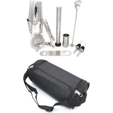 Barmeno dėklas Profesionalus drobės nešiojimo dėklas saugojimo krepšys Barware baro rinkinys Nešiojami kelionių priedai Mixology 9 vnt.