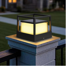 Saulės bazinė lauko šviesa, kelio žibintai, lauko saulės stulpelių šviesa, IP65 sodo lempa lauke, stulpai, kiemas, 4400 mAh, 10-16 valandų, 3000 K LED sodo lauko šviesa, pagaminta iš lieto aliuminio