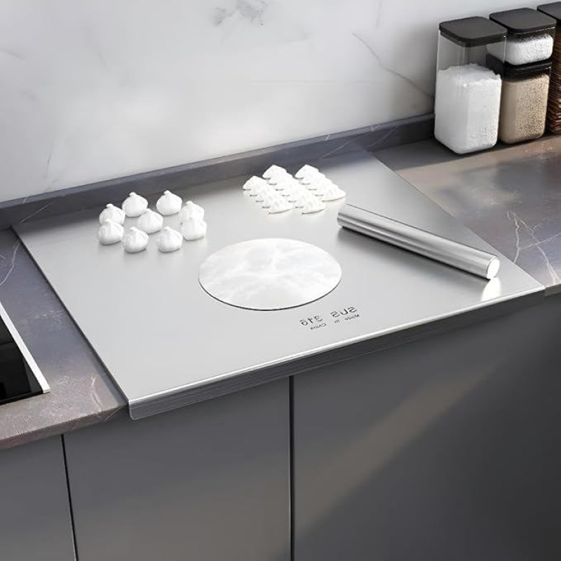 Pjaustymo lenta, 316 nerūdijančio plieno, nerūdijančio plieno stalviršis iš įvairių dydžių, pjaustymo lenta, didelė pjaustymo lenta, pusryčių lenta virtuvei, barui, restoranams (80 x 58 cm)