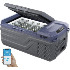 VEVOR 12V automobilinis šaldytuvas, nešiojamasis 15 l vienos zonos šaldiklis, reguliuojamas diapazonas nuo -20 ~ 20 ℃, 12/24 V DC/100-240 V AC kompresoriaus šaldiklis lauke, stovyklavietėje, kemperyje