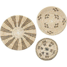 uxcell Baskets for Wall Decor, Bohemian Wall Basket Decor Set, Straw Wall Decoration, Wall Hanging Decor, Hanging Woven Wall Basket, Wicker Wall Decor (3pcs)