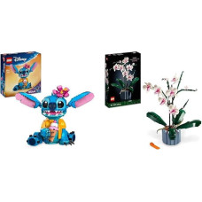 LEGO Disney Stitch konstravimo ir žaidimų rinkinys vaikams, figūrėlė su ledų kūgiu, žaislas ir 10311 ikonų Orchidėja, dirbtinių augalų rinkinys su gėlėmis