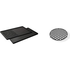Enders® ketaus apverčiamoji plokštė 1/2 7893 Boston 4, Monroe Pro 4, 43 cm x 32 cm, juoda/pilka & ® perjungimo grotelės, pagamintos iš ketaus, skirtos Enders® dujiniam griliui su rūdžių sistema, 7791